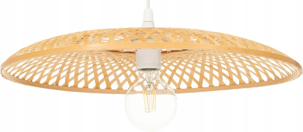 Függőlámpa boho lapos bambusz 45cm TH07