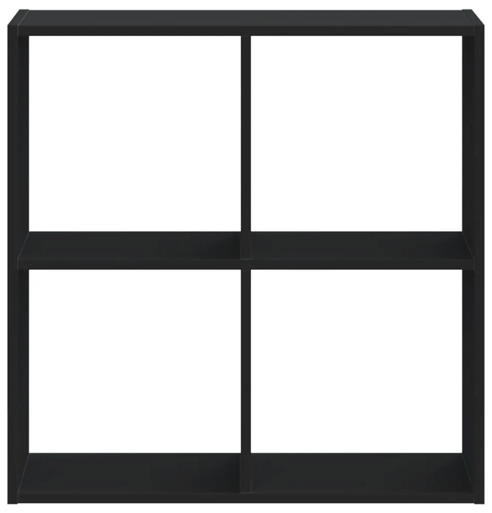 fekete szerelt fa könyvespolc 68,5 x 32 x 68,5 cm