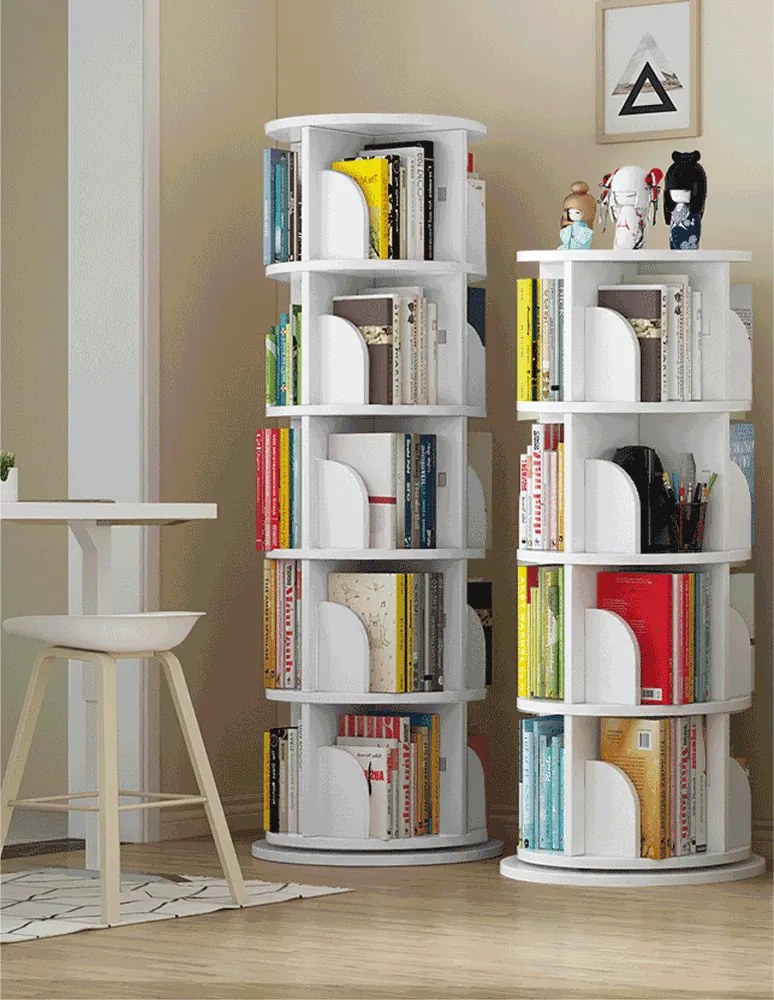 Forgó polcállvány, 5 polc, fehér, ERION TYP 2 + ajándék