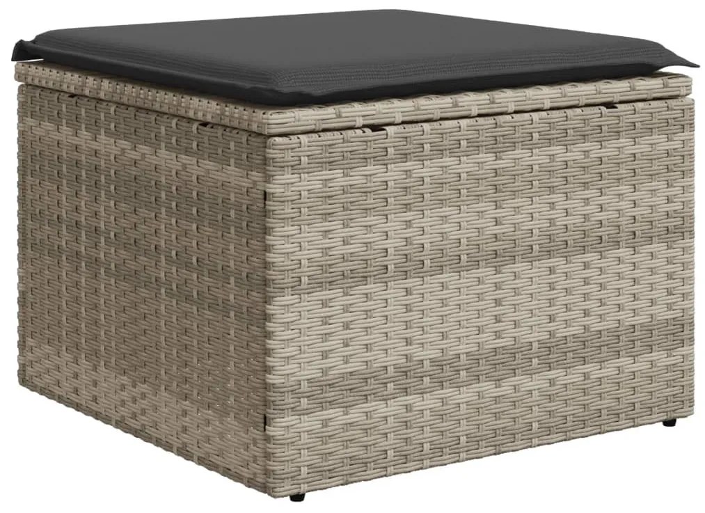 Világosszürke polyrattan kerti szék párnával 55 x 55 x 37 cm
