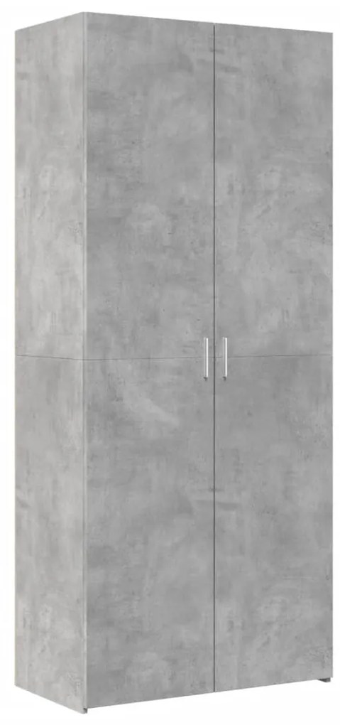 betonszürke szerelt fa magasszekrény 80 x 42,5 x 185 cm