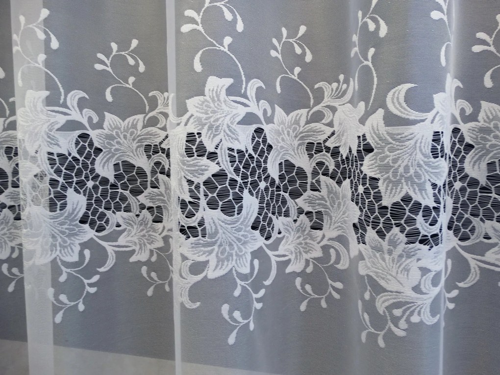 Mg Függöny jacquard 31153 Fehér 400x140cm kész M szalaggal
