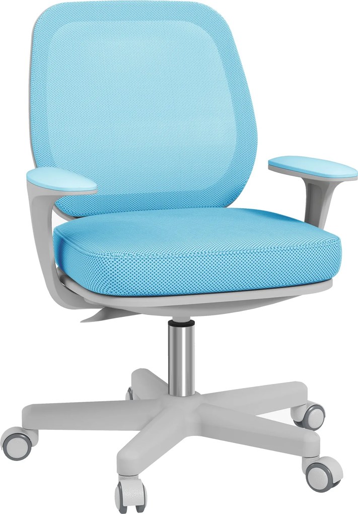 Vinsetto Ergonomikus Szék Lélegző Szövetből, 5 Kerekes, Állítható Irodai Szék, 55x48x82.5-94.5 cm, Kék | Aosom