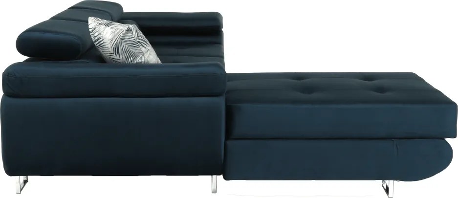 Sarokülőgarnitúra, kék, balos kivitel, AMARETA