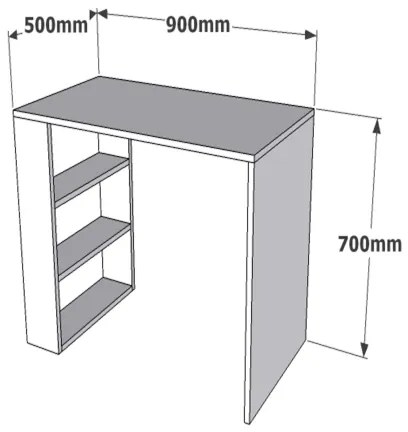 Munkaasztal COOL 70x90 cm fehér