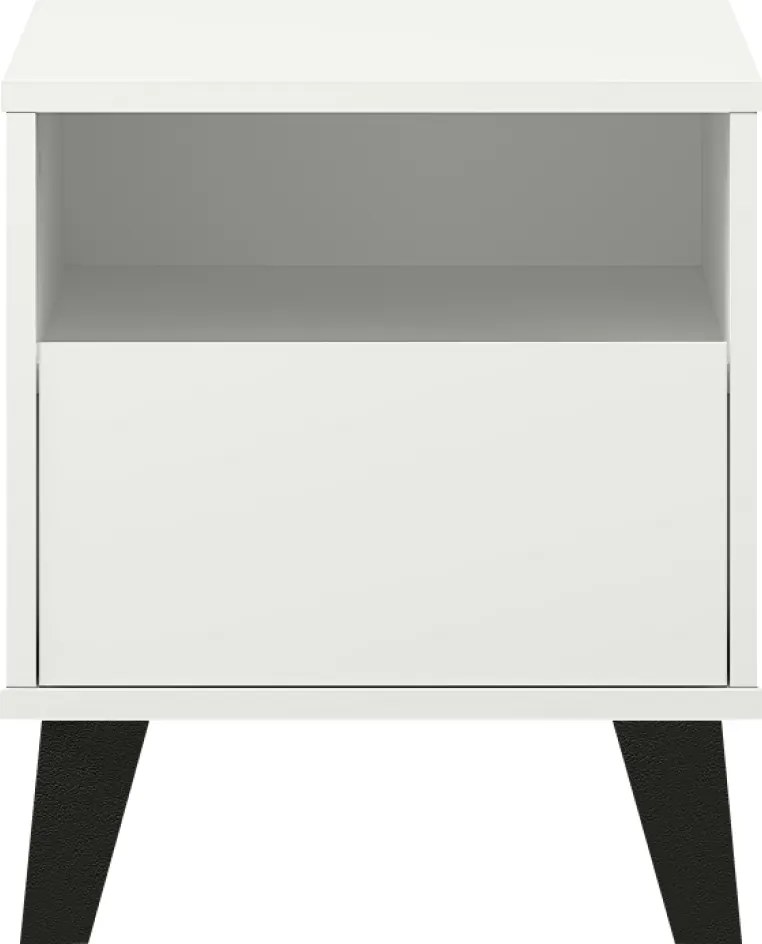 Éjjeliszekrény, fehér, BOGAN NEW 1S