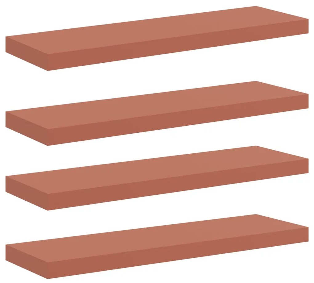 Falpolc Falra szerelhető 4 pcs Piros 90 x 23,5 x 4 cm Faanyag