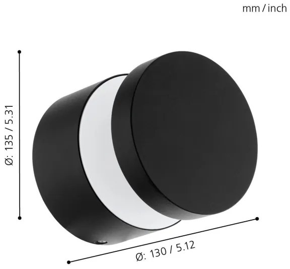 Eglo 97303 - LED kültéri fali lámpa MELZO LED/11W/230V fekete