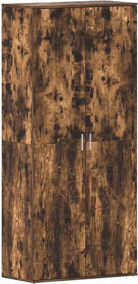 vidaXL Cipőszekrény polcokkal Füstölt tölgy 80 x 39 x 178 cm Faanyag