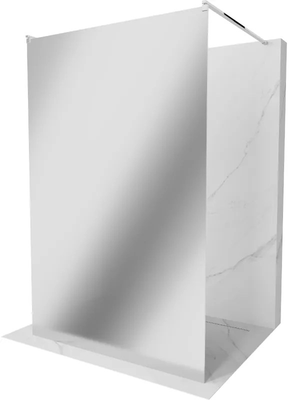 Mexen Kioto, átmenő zuhanyparaván 100 x 200 cm, 8mm-es üvegmintás tükör, 2x króm stabilizáló távtartó, 800-100-002-01-50