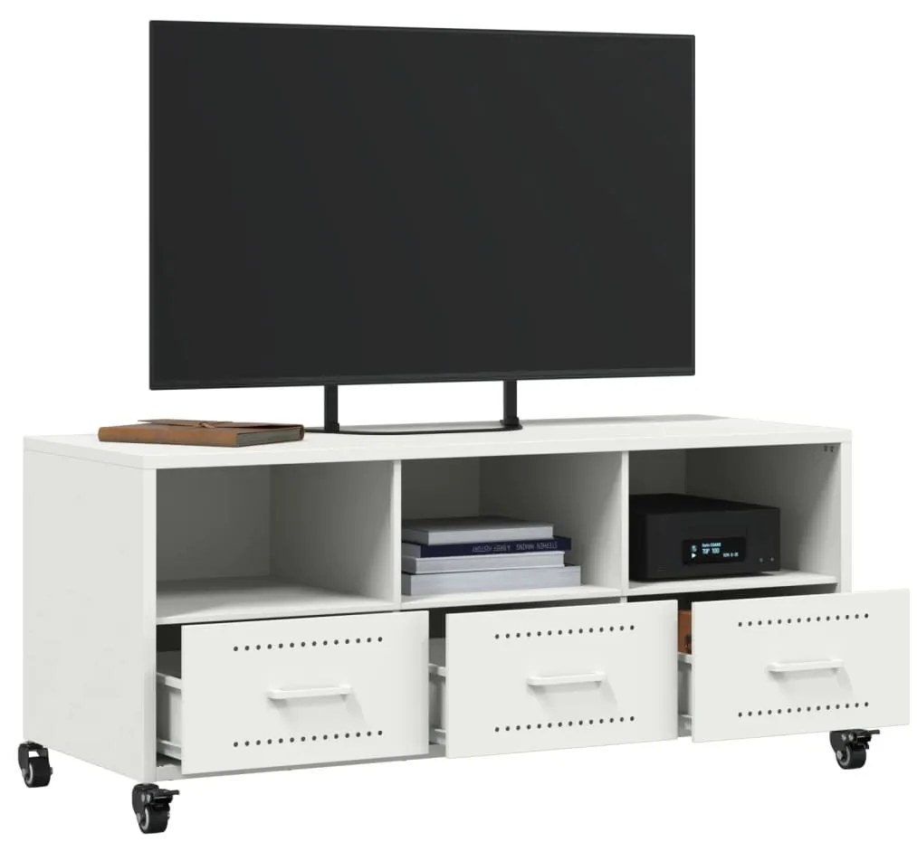 fehér acél TV-szekrény 100,5 x 39 x 43,5 cm