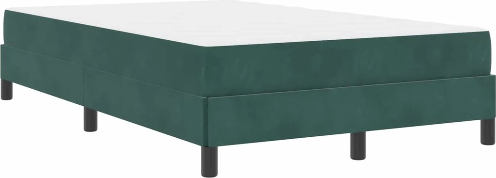vidaXL Boxrugós ágy matracmal Sötétzöld 120 x 190 cm szövet