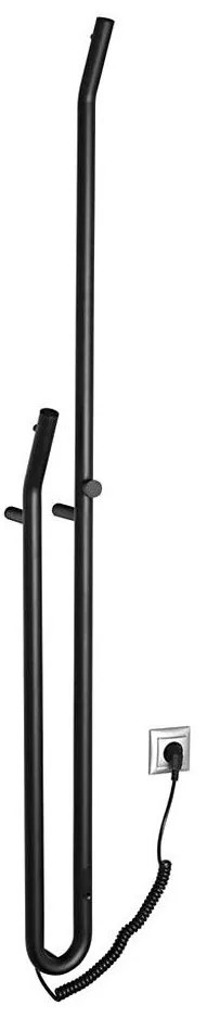 Sapho - Elektromos törölközőszárító időzítővel DUOPASSO 45W/230V 170 cm matt fekete