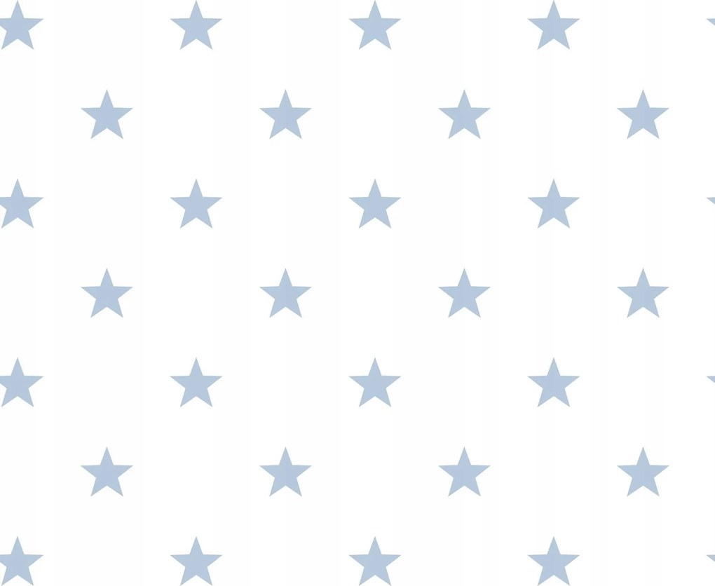 Fehér tapéta gyerekeknek Kék csillagok