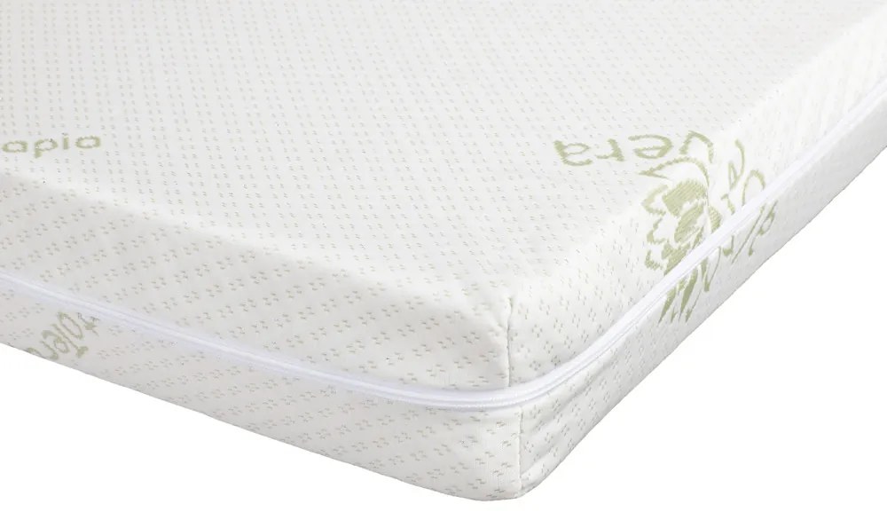 Sallim 90x200 fenyő ágykeret ágyráccsal, ALOE VERA matraccal - Natúr