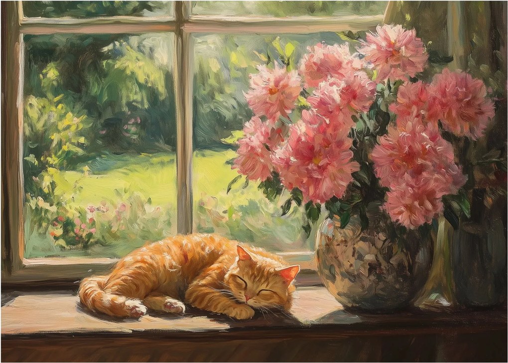 Kép - Macska az ablakban (70x50 cm)