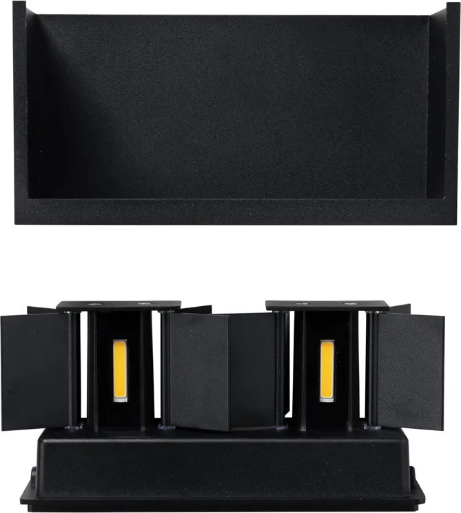 Kültéri fali lámpa fekete, beépített LED-del, 4 fényforrás, IP54 - Edwin