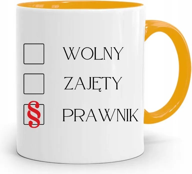 Sárga Ügyvéd Bögre Ügyvéd Szabad Elfoglalt Ügyvéd fényképes nyomtatással