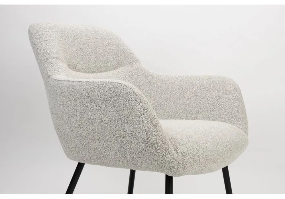 Fehér buklé fotel Dude – White Label