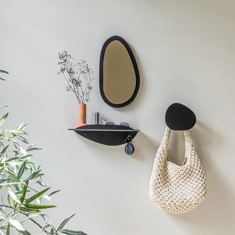 Fekete fém fali fogas 15 cm Mani – Spinder Design