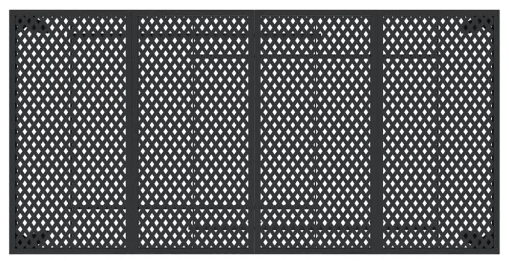 antracitszürke acél kerti asztal 200 x 100 x 72 cm