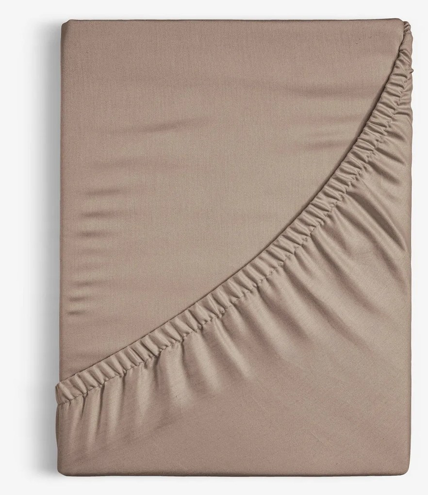 Goldea körgumis pamut lepedő - kávébarna 140 x 200 cm