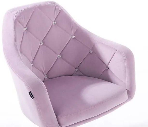 HR830CROSS Halványlila Modern Velúr Szék Arany lábbal