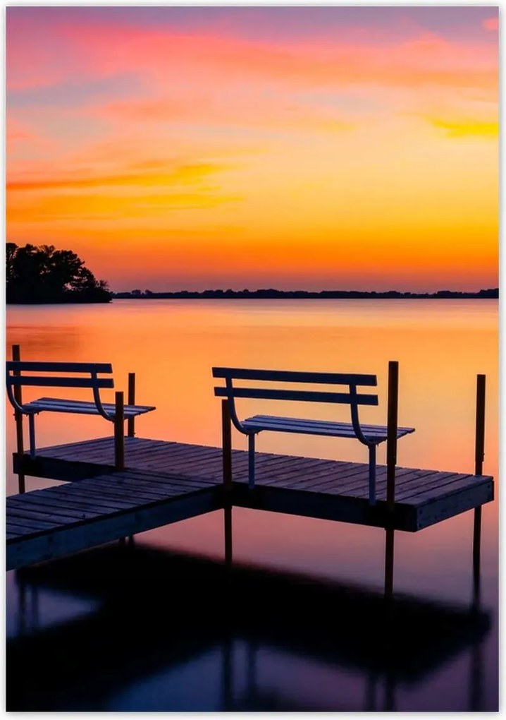 Poszterek 70x100 Naplemente tó