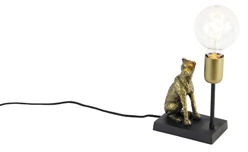 Vintage asztali lámpa sárgaréz - Leopard