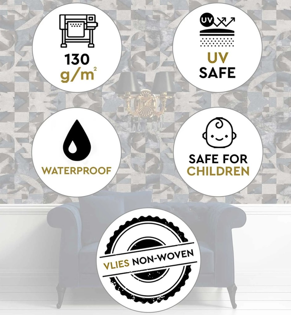 Gario Fotótapéta Szürke barna geometrikus fantázia Anyag: Vlies, Méret: 100 x 70 cm