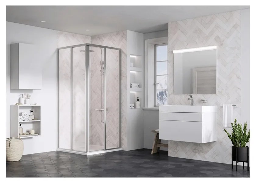 RAVAK Supernova II SRV2-90 195 S fél zuhanykabin, szatén + Transparent