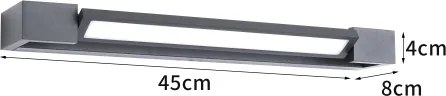 Brilagi - LED kültéri fali lámpatest AQUA LINE LED/12W/230V 45 cm IP44 antracit CRI 90