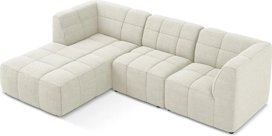 Bézs buklé sarokkanapé (bal oldali-heverő résszel) Aloha – Makamii