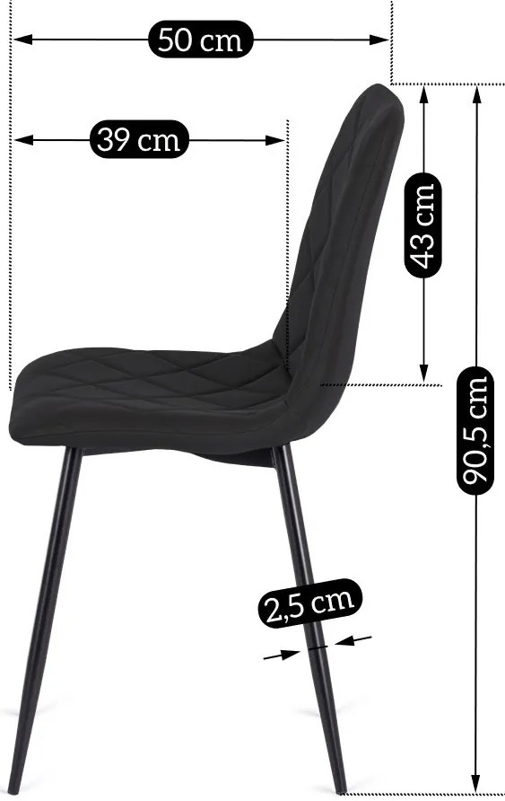 Fekete Eco-bőr Étkezőszék. BILI