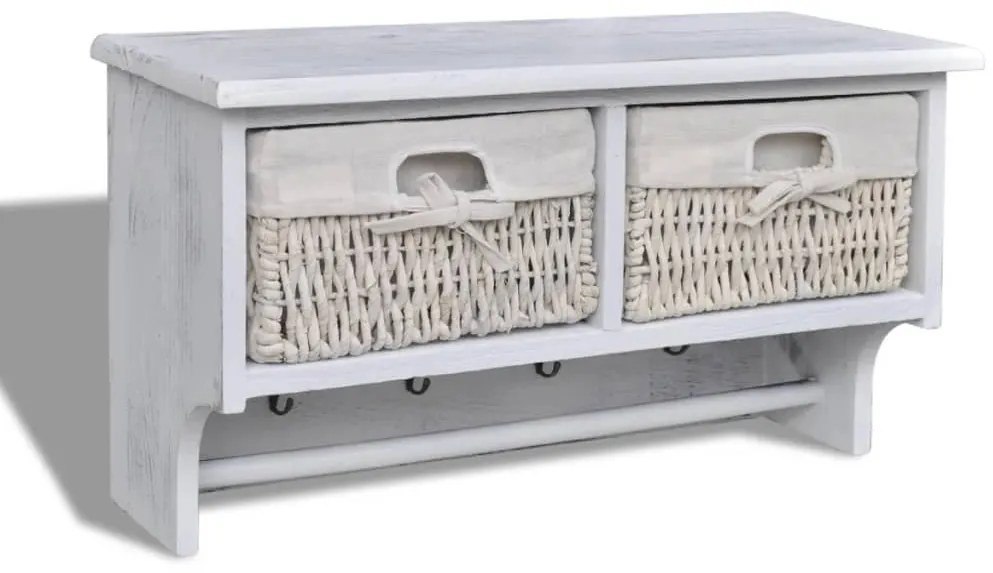 fehér császárfa fali polc 60 x 23,5 x 33 cm