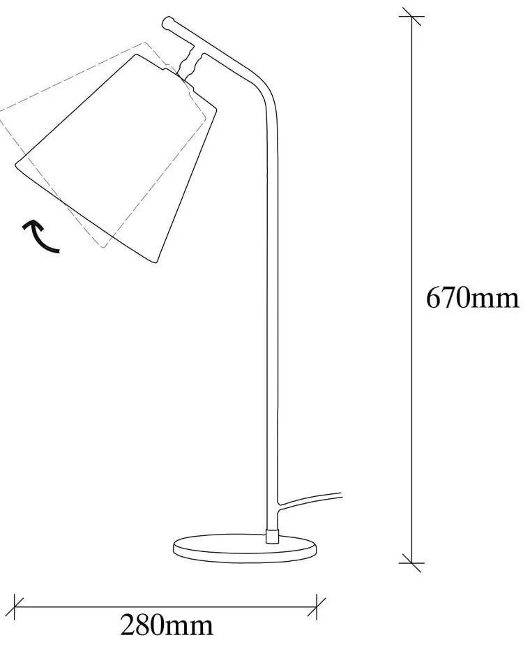 Fehér-bronzszínű asztali lámpa textil búrával (magasság 67 cm) Salihini – Opviq lights