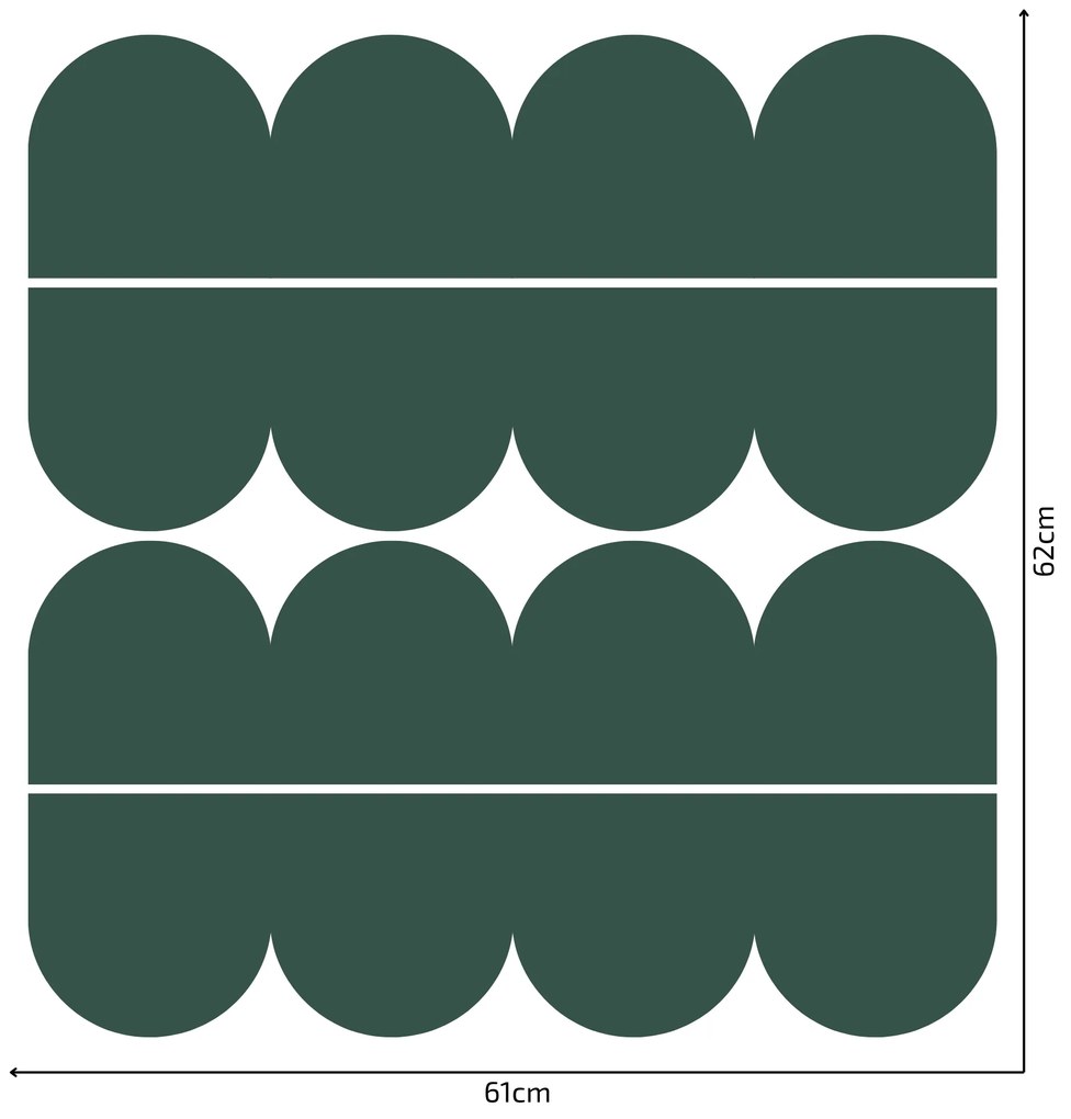 PIPPER. Textil öntapadó tapéta - Mini Ív - Zöld szín Szín: Sötét