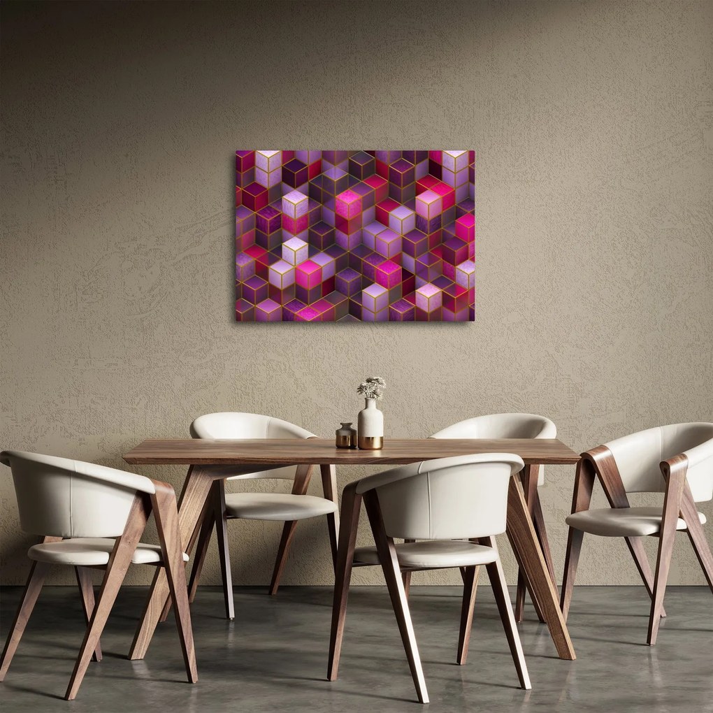Lila kockák képe (70x50 cm)