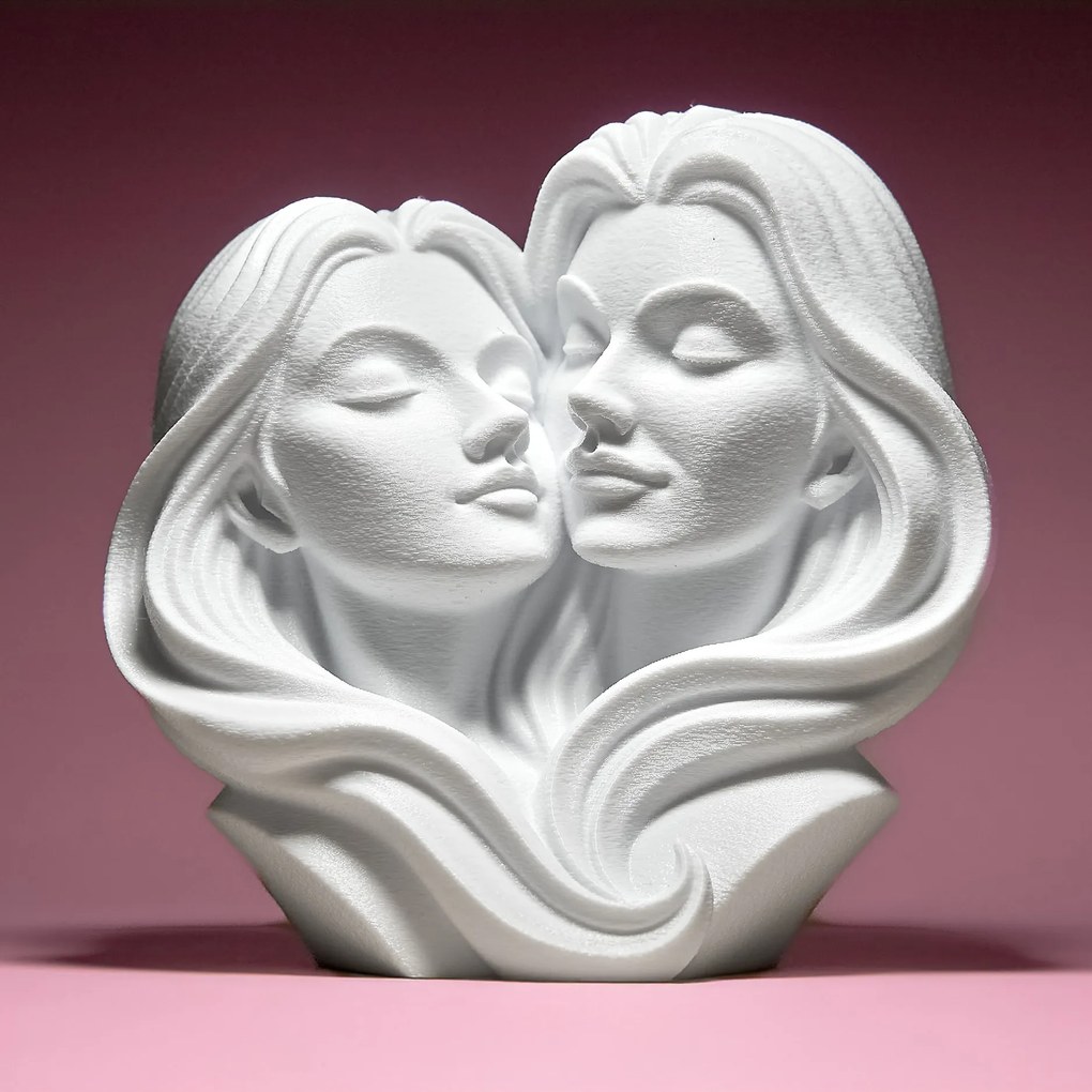 Két Szerelmes Nő Figura Szobor Dekoráció 3D nyomtatás 15cm Valentin nap