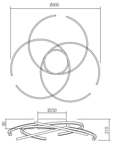 Redo 01-2748 - LED Dimmelhető mennyezeti lámpa ALIEN LED/75W/230V 3000K fehér