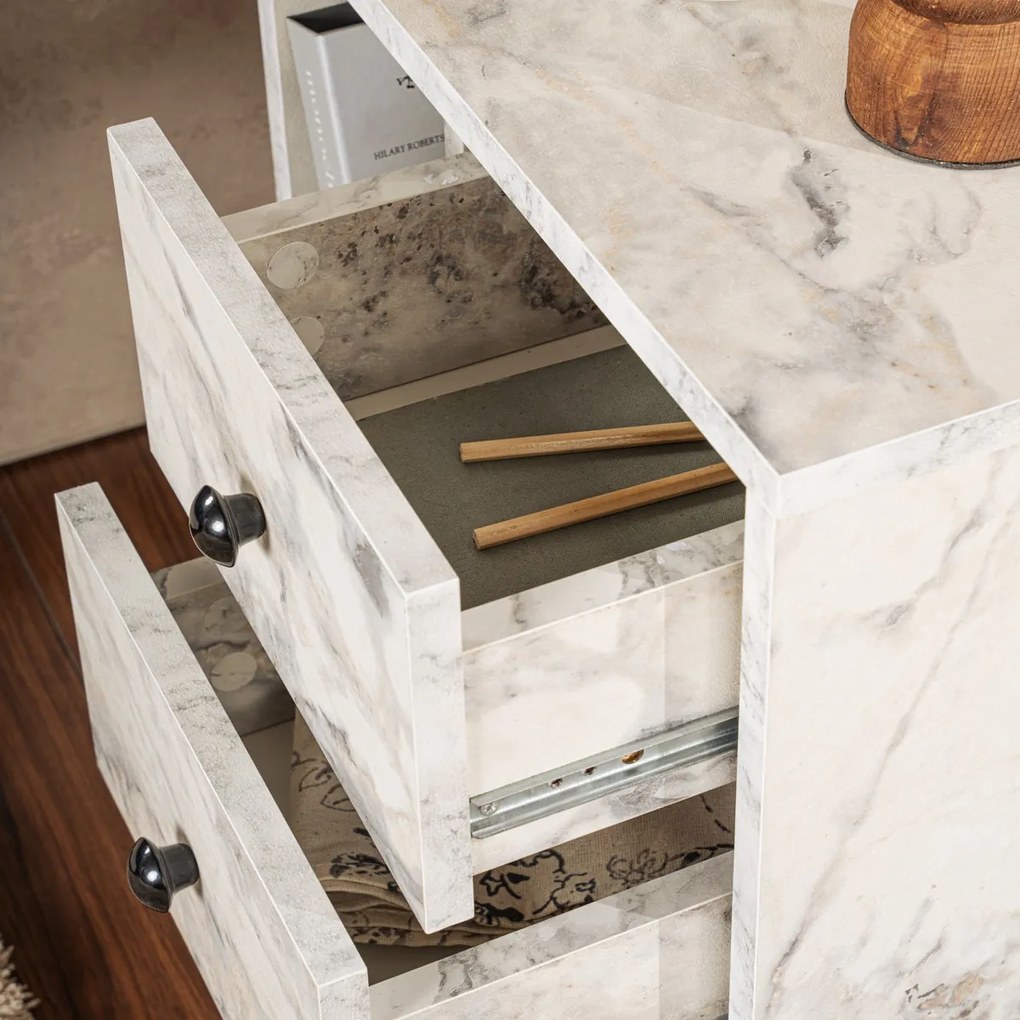 Éjjelis szekrény Glimmer Fressia Marble Gold