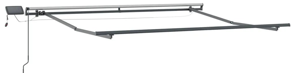 Manuális behúzható napernyő LED világítással Narancs és Barna 300x250 cm