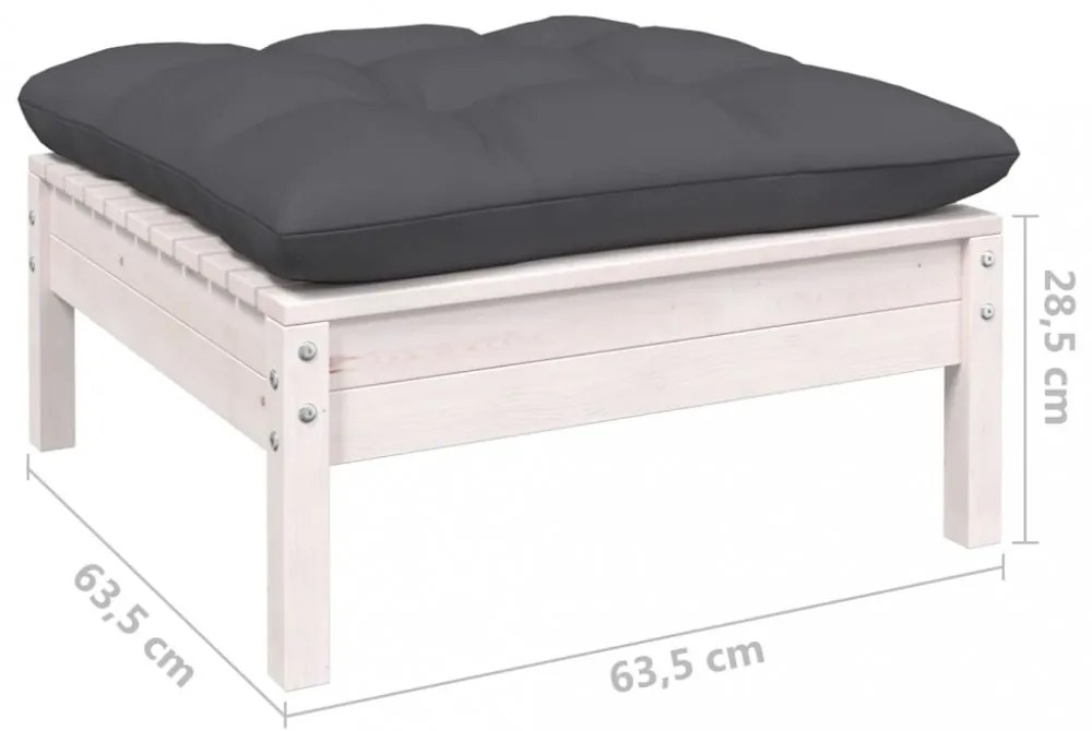 3096131 vidaXL 5 részes fenyőfa kerti ülőgarnitúra antracitszürke párnákkal