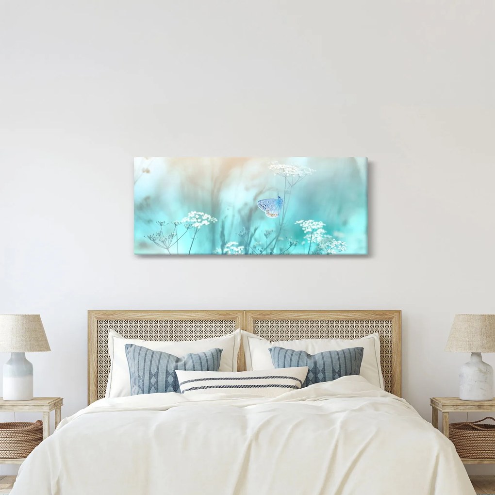 Kép - Pillangó kékben (120x50 cm)