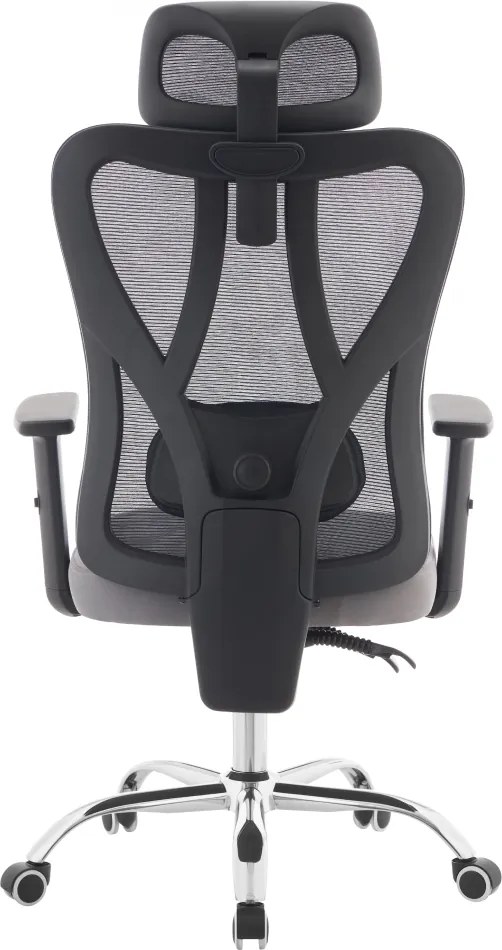 Irodai szék, sötétszürke/világosszürke/króm, teherbírás 150 kg, ADEMIR