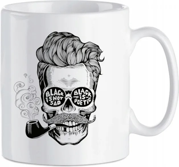 Bögre vagány nyomott mintás Koponya pipával 330 ml