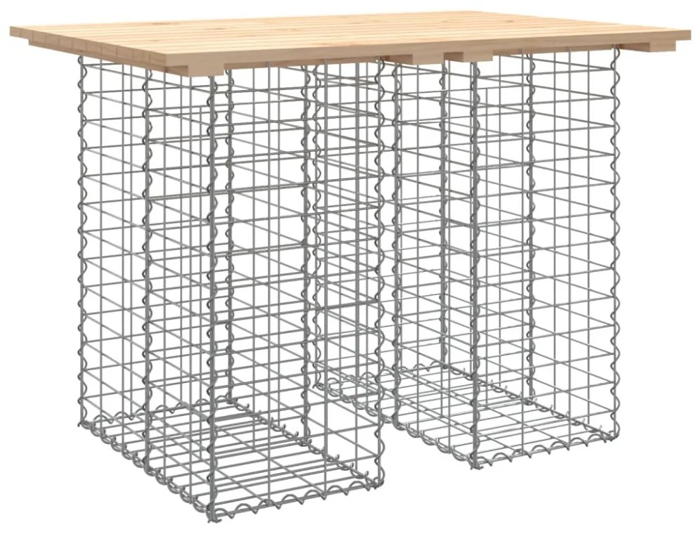 tömör fenyőfa gabion kerti pad 100x70x72 cm