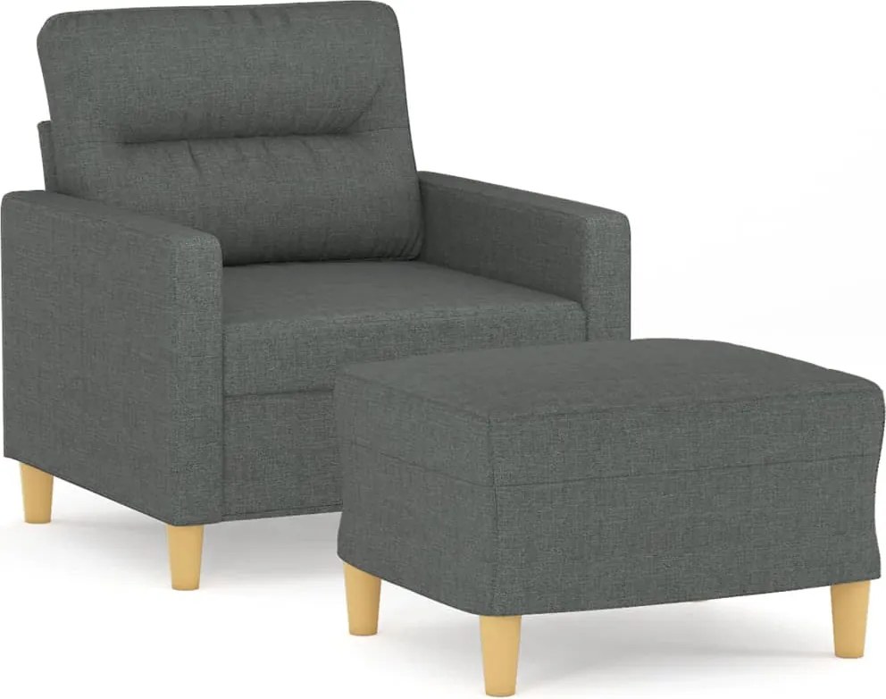vidaXL sötétszürke szövet kanapéfotel lábtartóval 60 cm