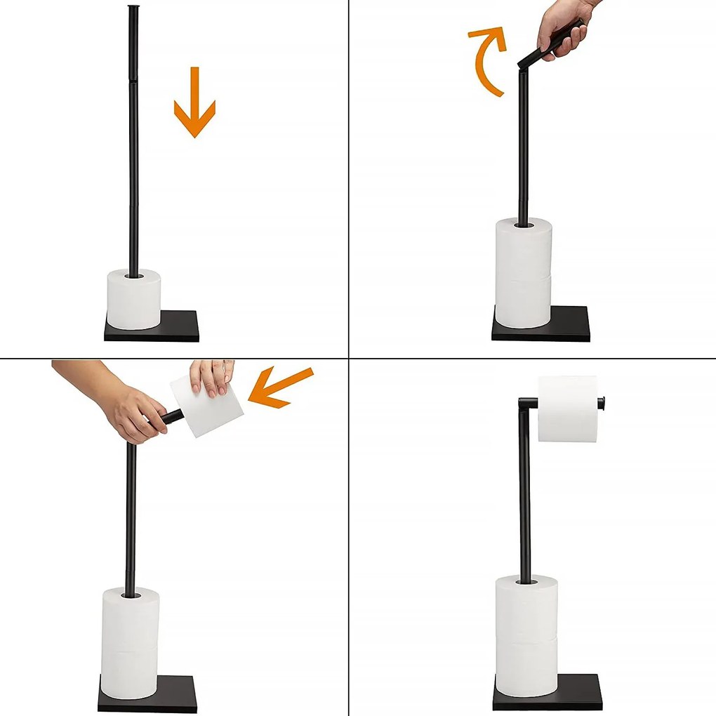 Álló WC papír tartó Black 322744