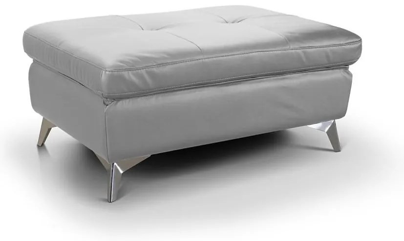 Bőr puff SALERNO II 66x100 cm szürke